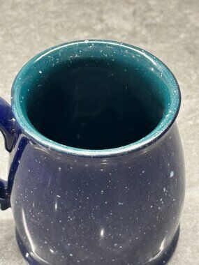 Gibson Housewares Cobalt Blue Speckled Campfire Coffee Mug Teal Interior VGUC